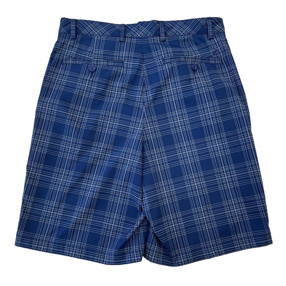 Bolle Golf Tech Mens Blue White Plaid Shorts 32 - Picture 3 of 4